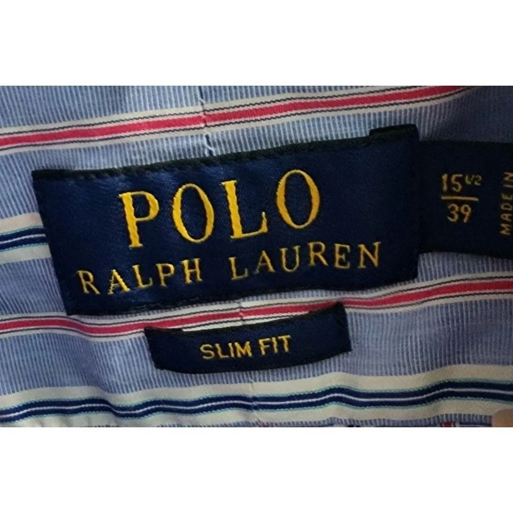 Polo Ralph Lauren Striped Dress‎ Shirt Button Down Long Sleeve 15.5/39